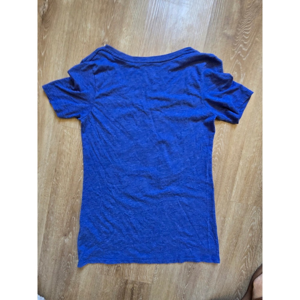 Nike Chicago Cubs Womens V-Neck T-Shirt Blue Heather Tri-Blend Graphic Tee Small - Picture 4 of 4